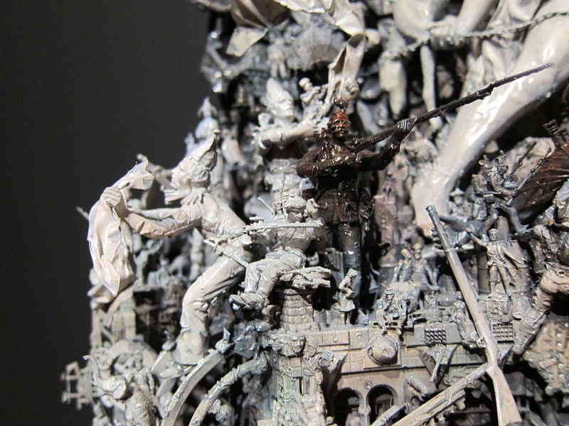 Illustration for article titled Kris Kuksi's Beautiful Art is Made From the Bones of Dead Model Kits